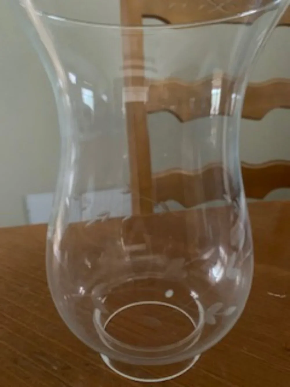 2 Princess House Heritage Hurricane Glass Lamp Globes Etched 6